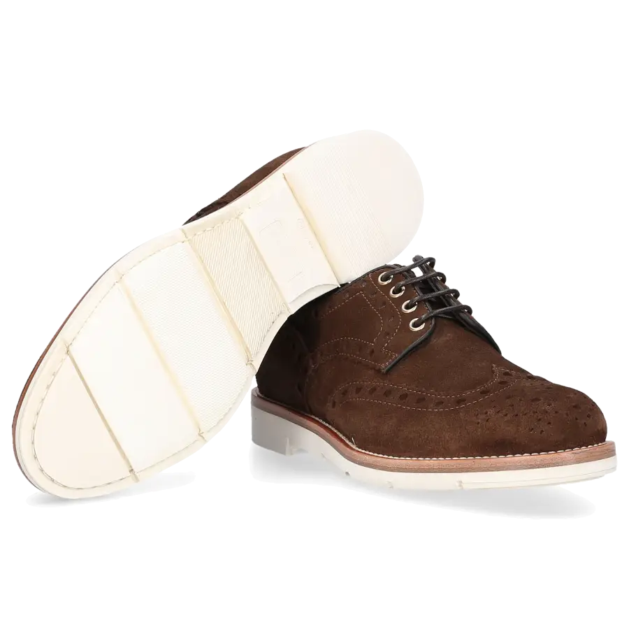 Santoni - Schnürschuhe Veloursleder - braun