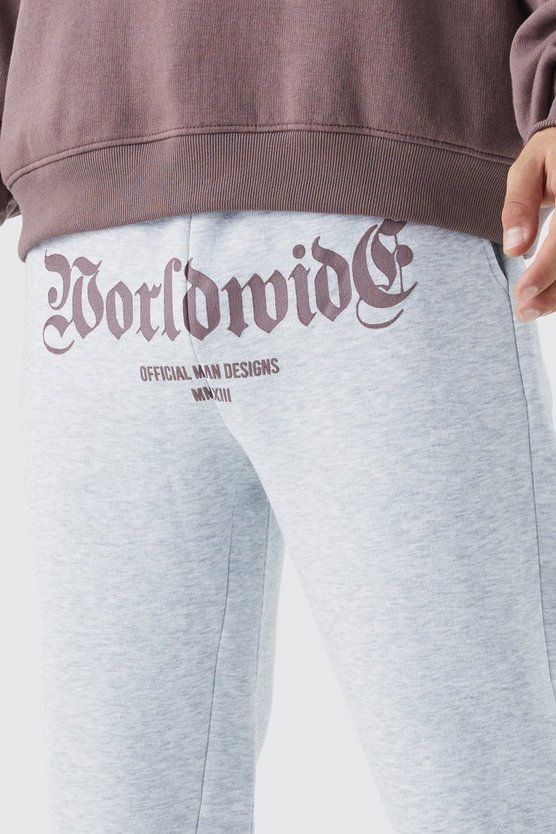 Jogginghose mit Worldwide-Print und geteiltem Saum