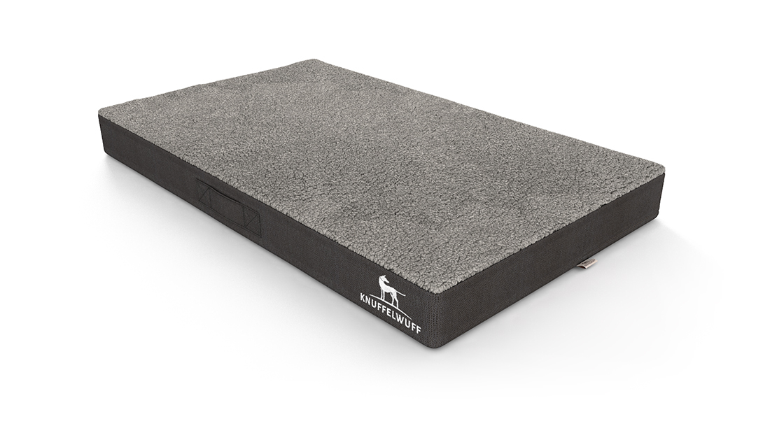 Knuffelwuff Hundematten Knuffelwuff orthopädische Hundematte Ellenie aus Teddymaterial und Velours grau L
