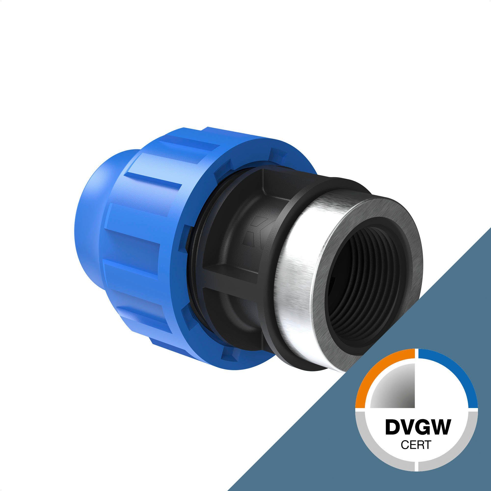 Kirchhoff Anschlussstück, Übergangsstück für HDPE Rohr, 25 mm x 1/2