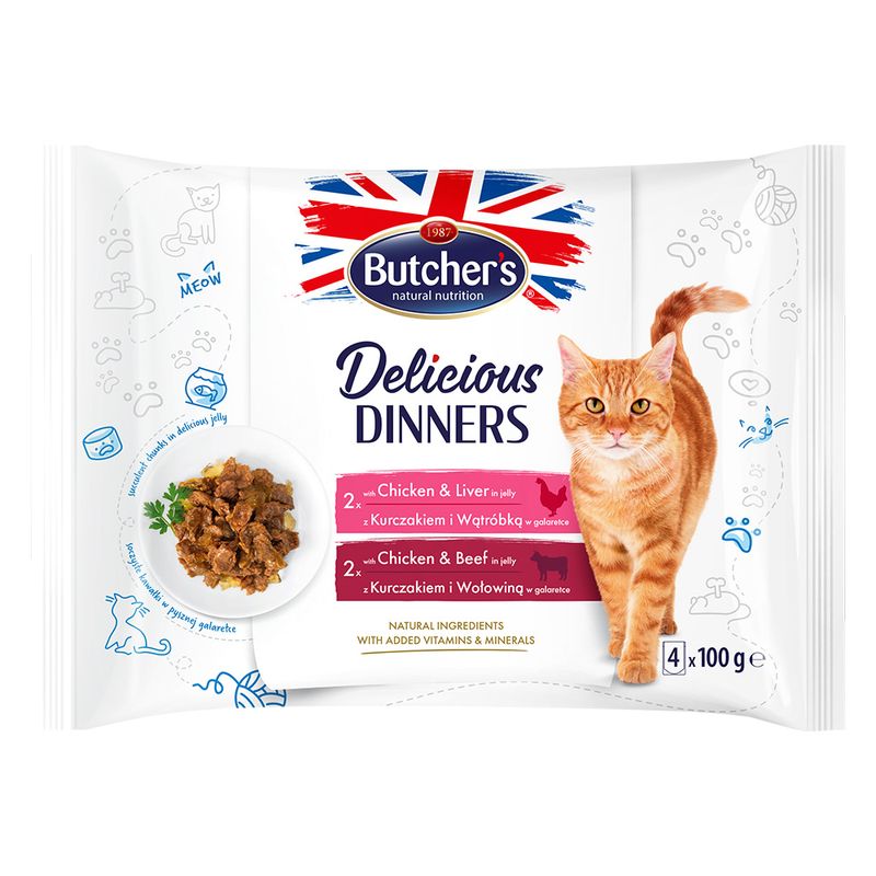 Megapack Butcher's Delicious Dinners Katze 64 x 100 g | bitiba.de