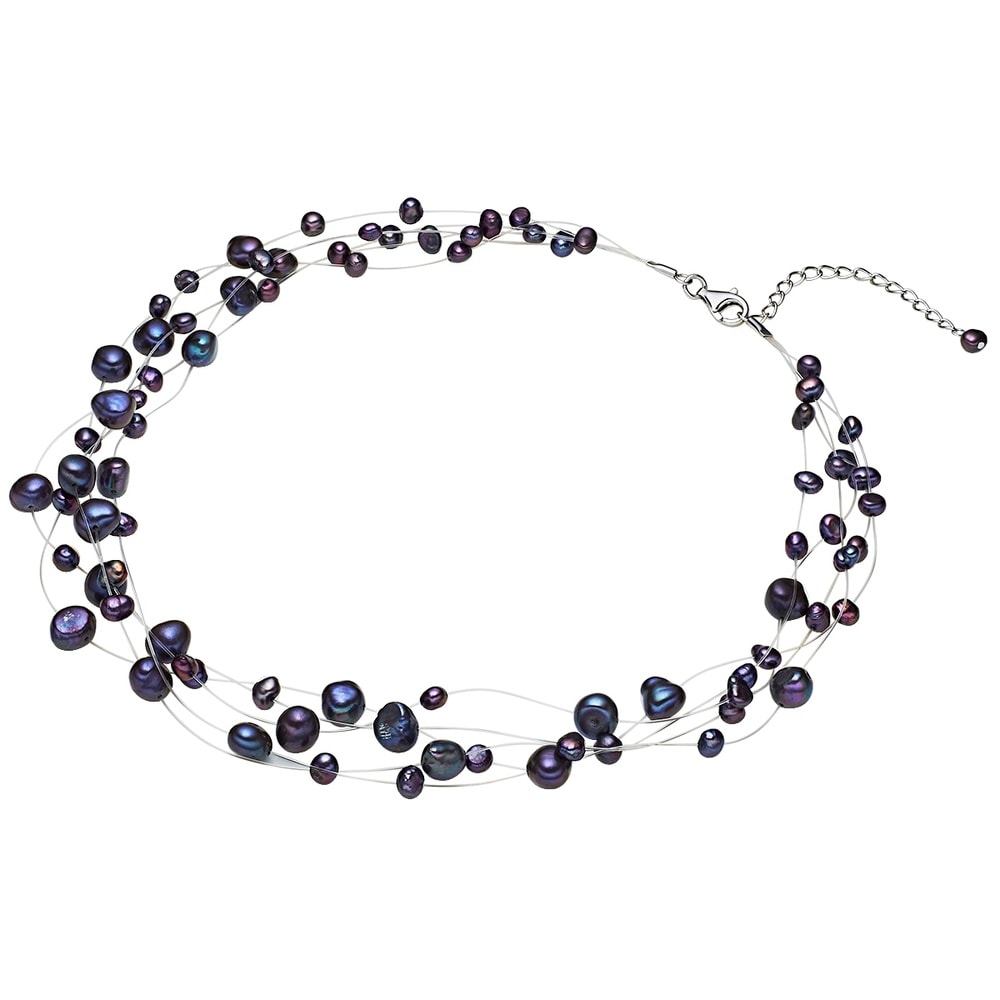 Valero Pearls Collier de perles Perle de culture d'eau douce Perle de culture d'eau douce en Bl collier