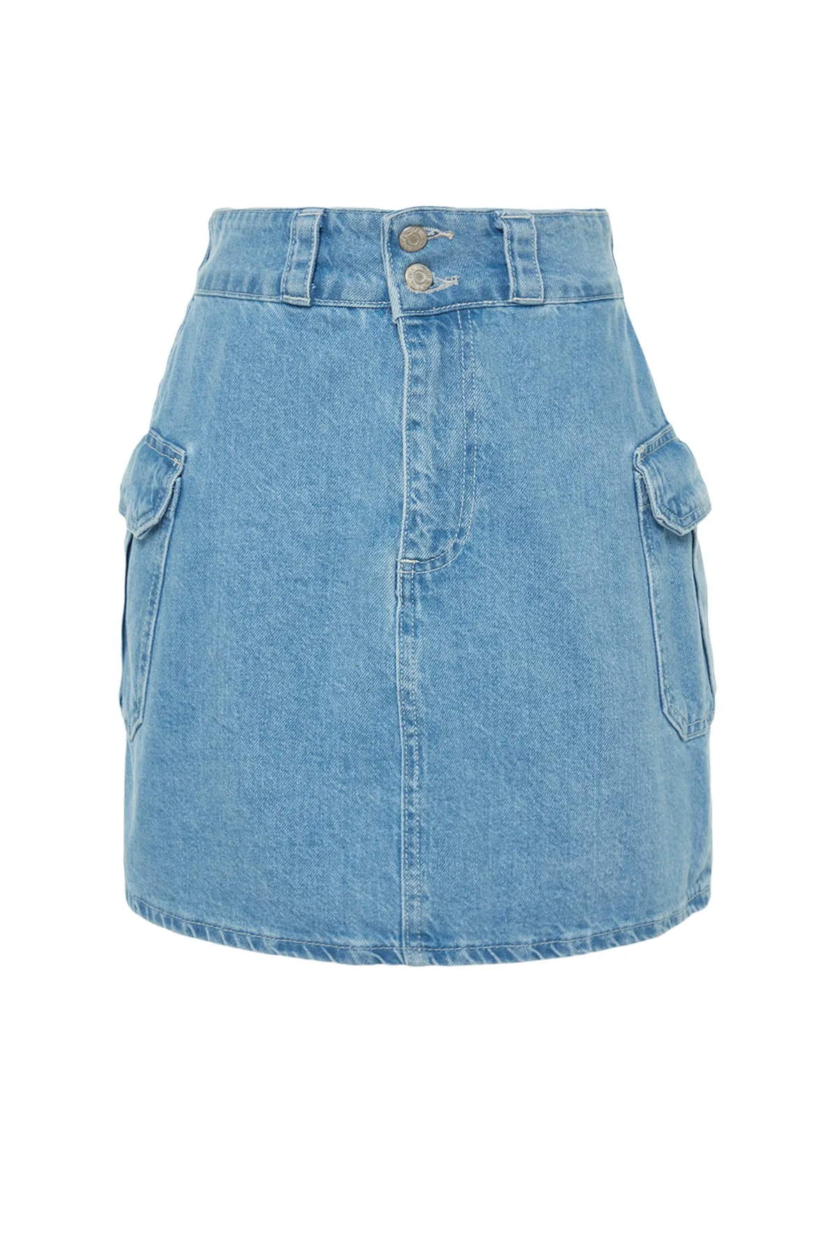 Trendyol Collection  Blauer Mini-Jeansrock mit Taschendetail TWOSS23ET00117