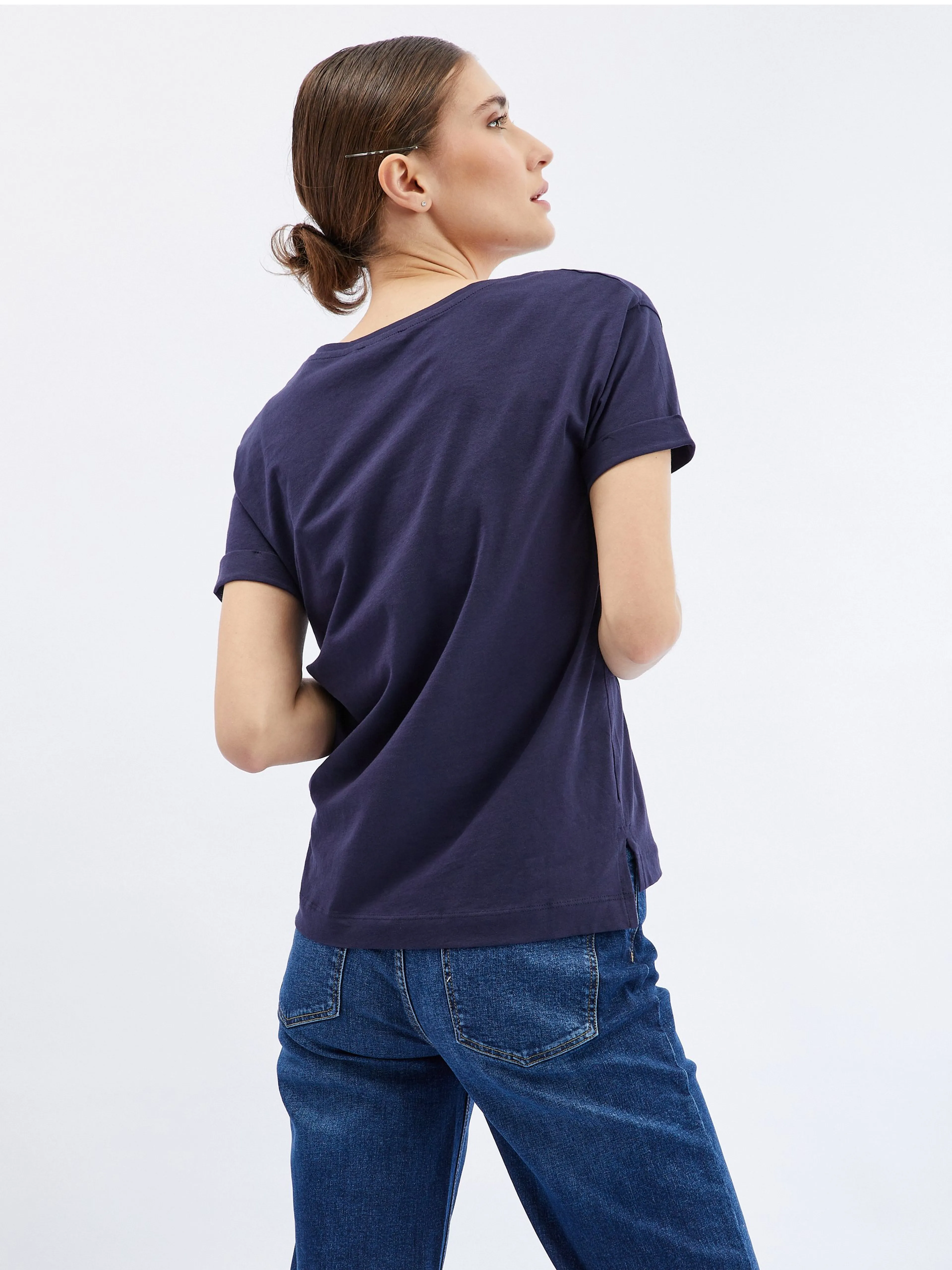 Dunkelblaues ORSAY-Damen-T-Shirt