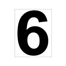 Platzziffer 6 Schild - Weiß, Schwarz