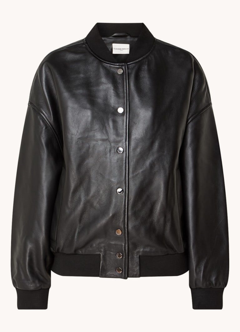 Claudie Pierlot Clion lambskin bomber jacket με στάμπα στην πλάτη