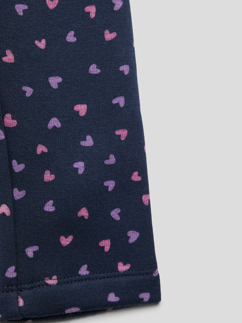 Leggings im gefütterten Design mit Allover-Muster in blau