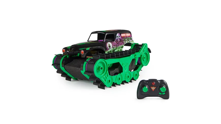 Monster Jam, Grave Digger Trax - ultrastarkes, ferngesteuertes Monster Jam Kettenfahrzeug im Maßstab 1:15