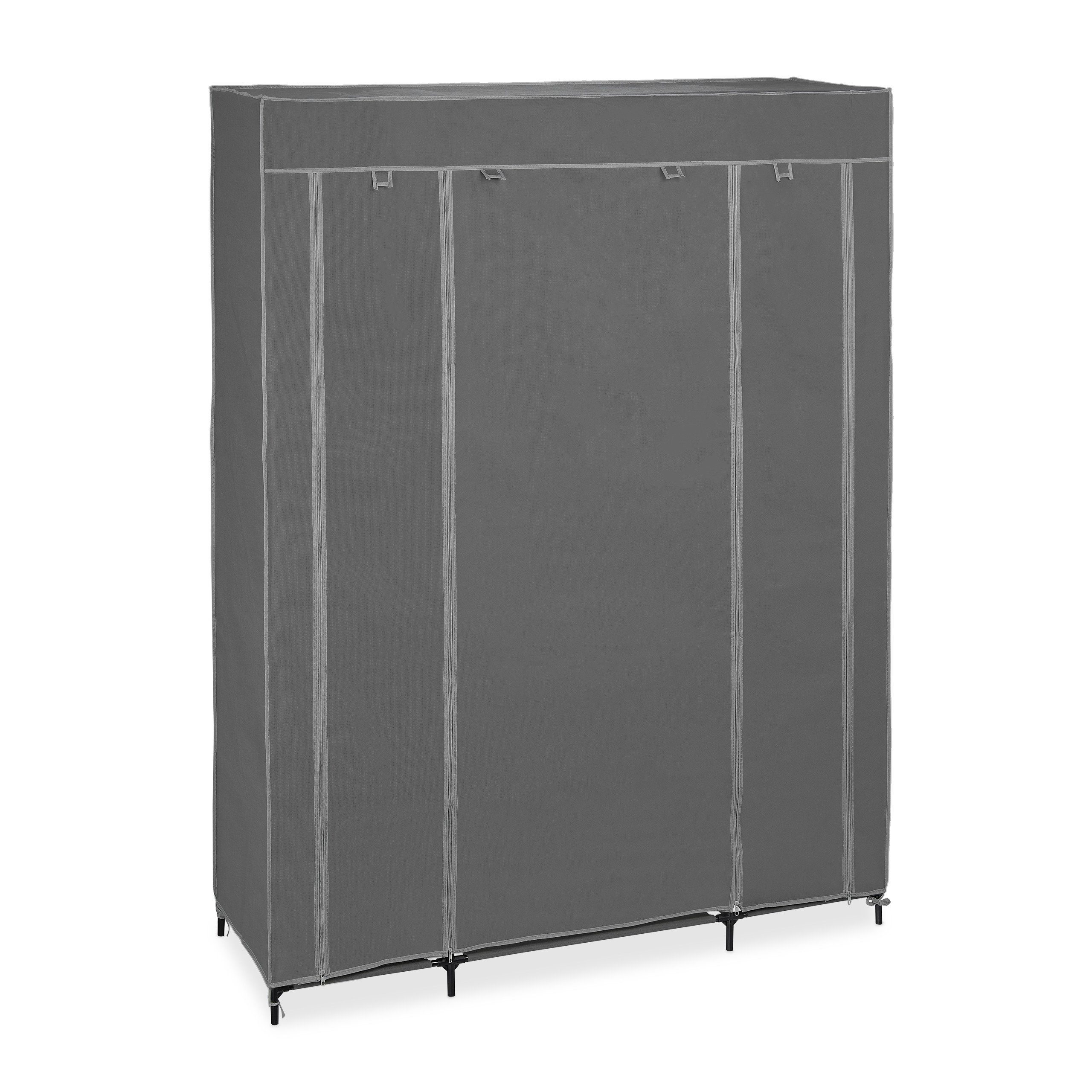 relaxdays Stoffschrank XXL Stoffschrank Anthrazit