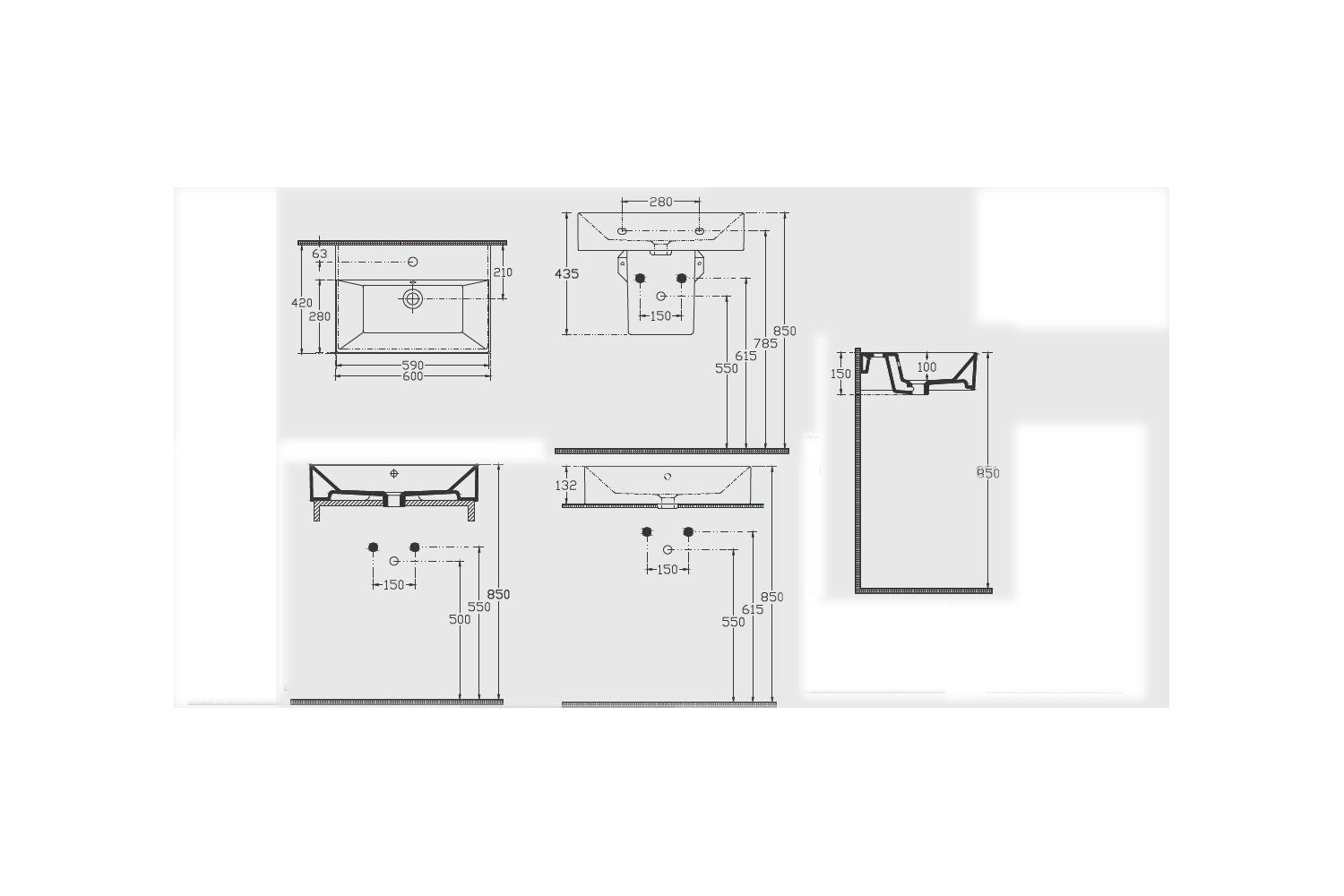 Aqua Bagno Aufsatzwaschbecken Aqua Bagno, Design Waschbecken Hängewaschbecken (Packung)