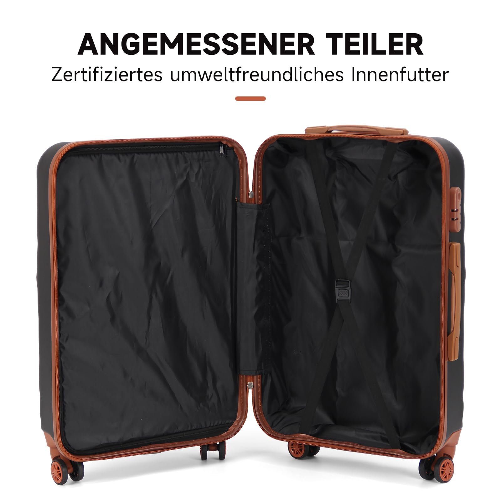 HOMELUX Trolleyset Kofferset 3 Teilig Hartschale Reisekoffer ABS, 4 Rollen, (set, 3 tlg., 3), Trolley Rollkoffer Hartschalenkoffer Set - M-L-XL