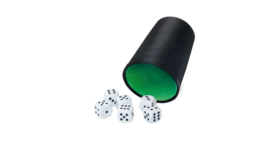 Noris Spiele - Würfelbecher mit 6 Würfeln