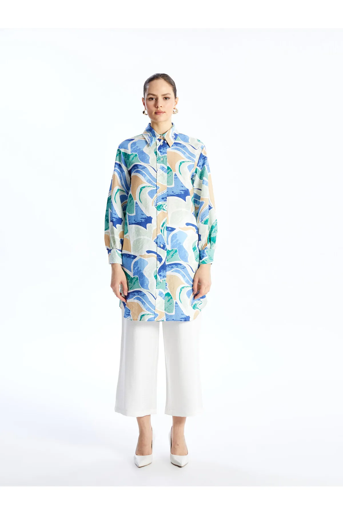 LC Waikiki  Gemusterte Langarm Damen Shirt Tunika