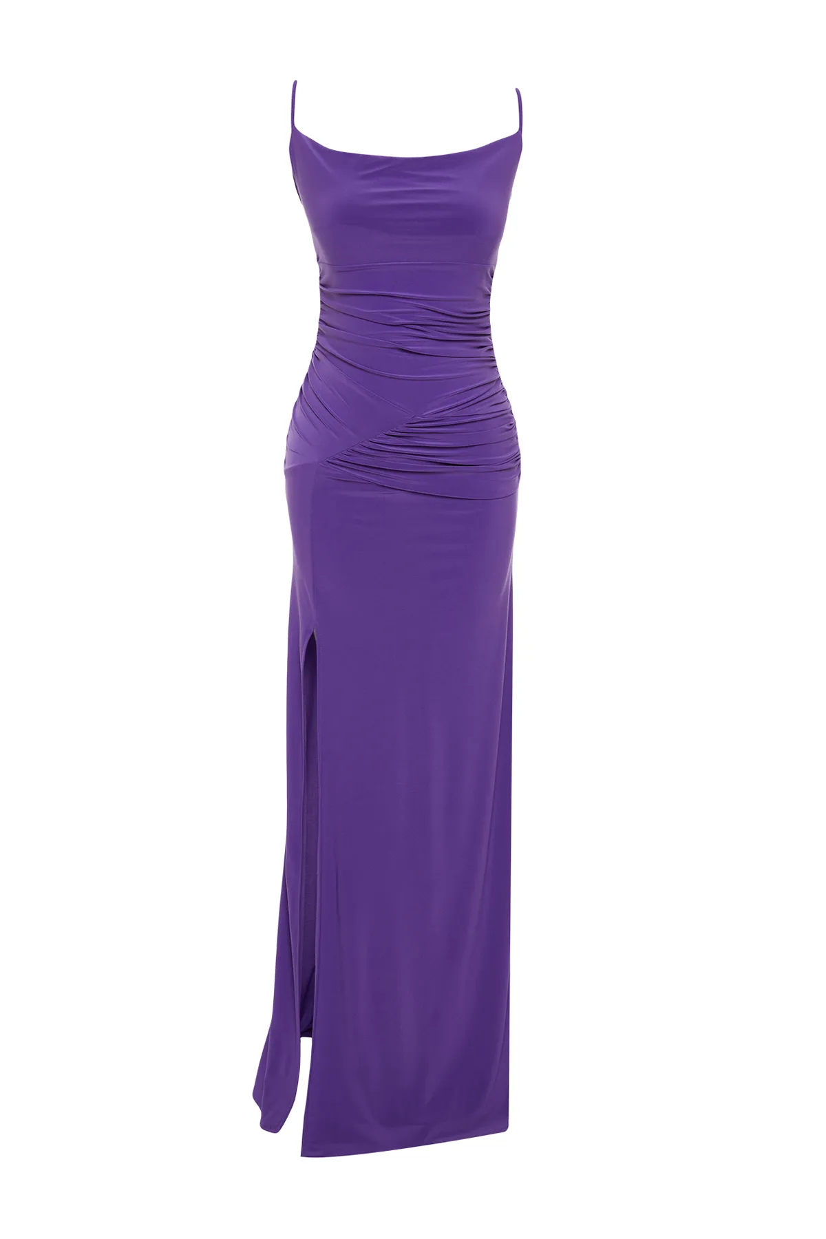 Trendyol Collection  Pflaumenfarbenes, schlichtes, gestricktes Abendkleid und Abschlusskleid TPRSS22AE0112