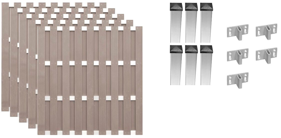 Tetzner & Jentzsch Bohlenzaun Jersey 3, (Set), 5 Elemente, LxH: 942x180 cm