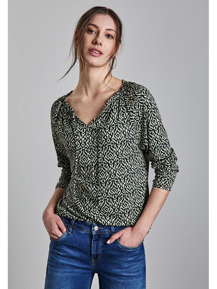Street One Bluse in Beige/ Schwarz günstig kaufen