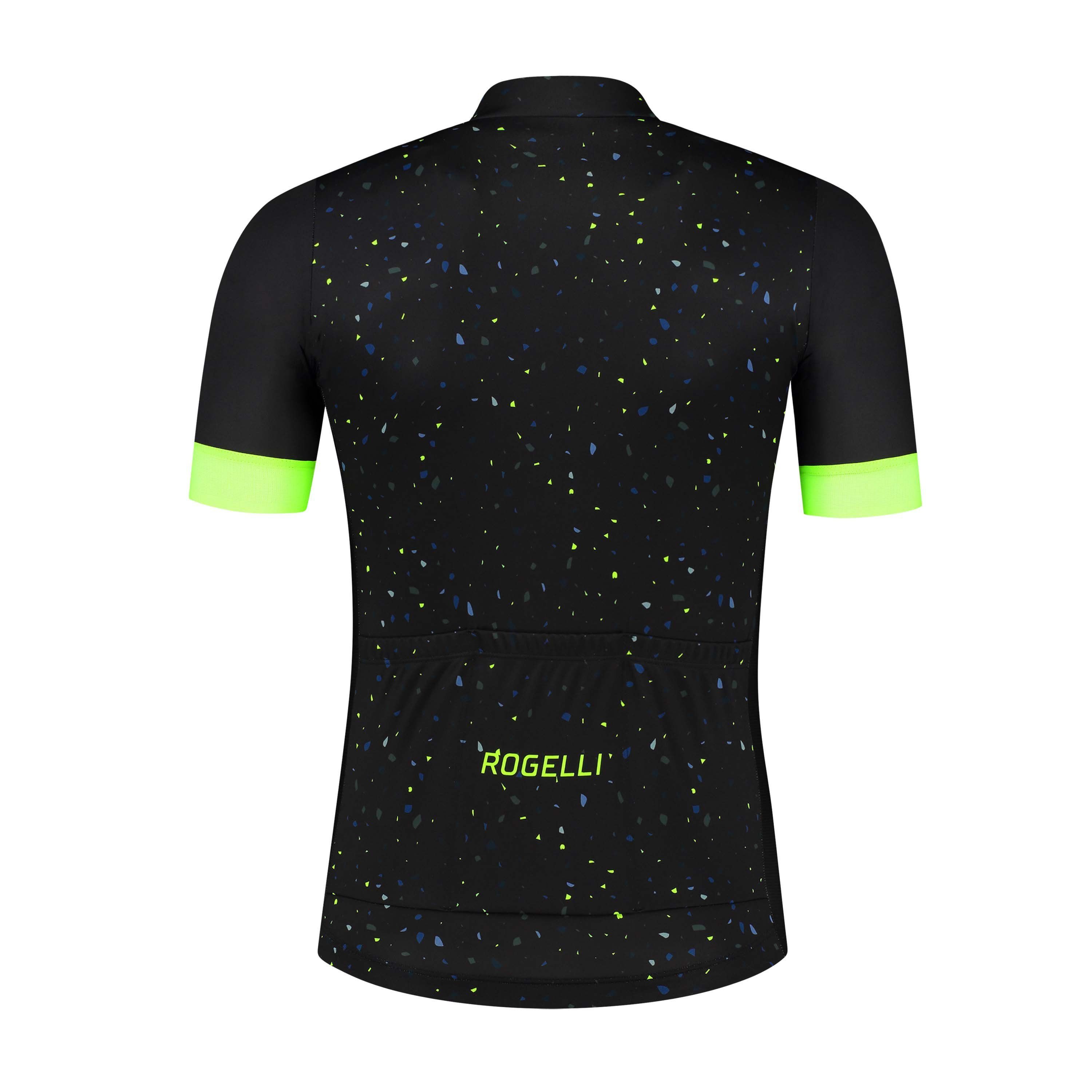 Rogelli Terrazzo Schwarz/Blau/Fluor Herren Radtrikot Kurzarm