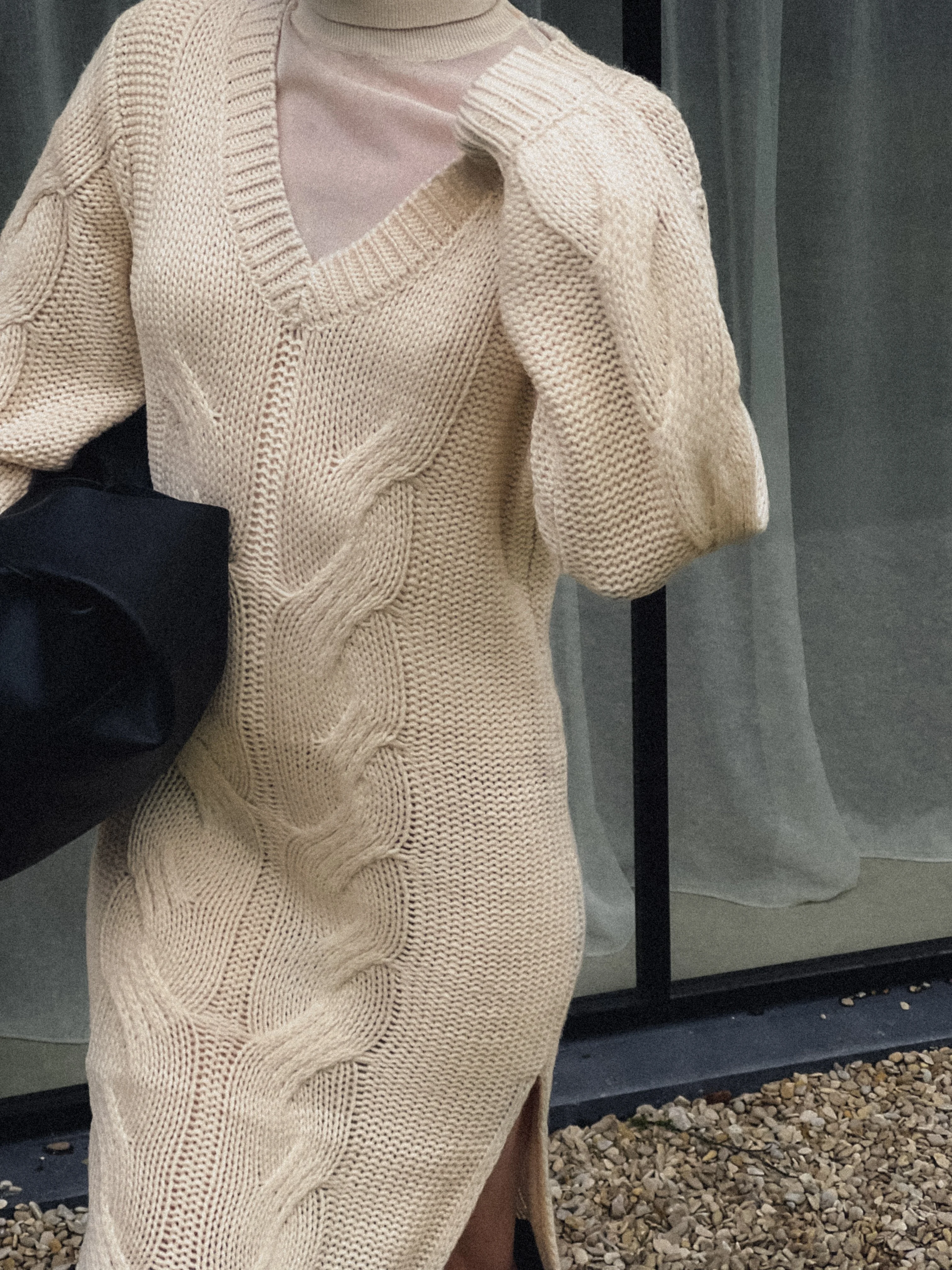 Midikleid mit Zopfmuster