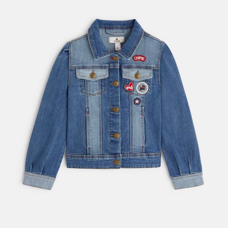 Veste denim brodée bleu fille Chipie