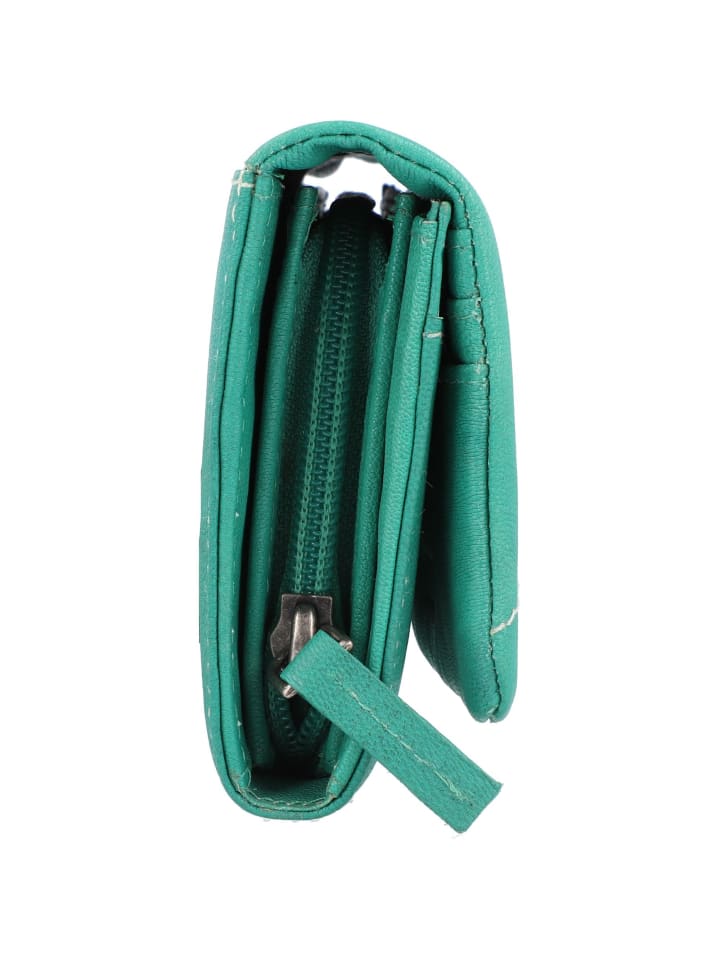 Greenburry Tumble Nappa Geldbörse Leder 19 cm in aqua green günstig kaufen onesize
