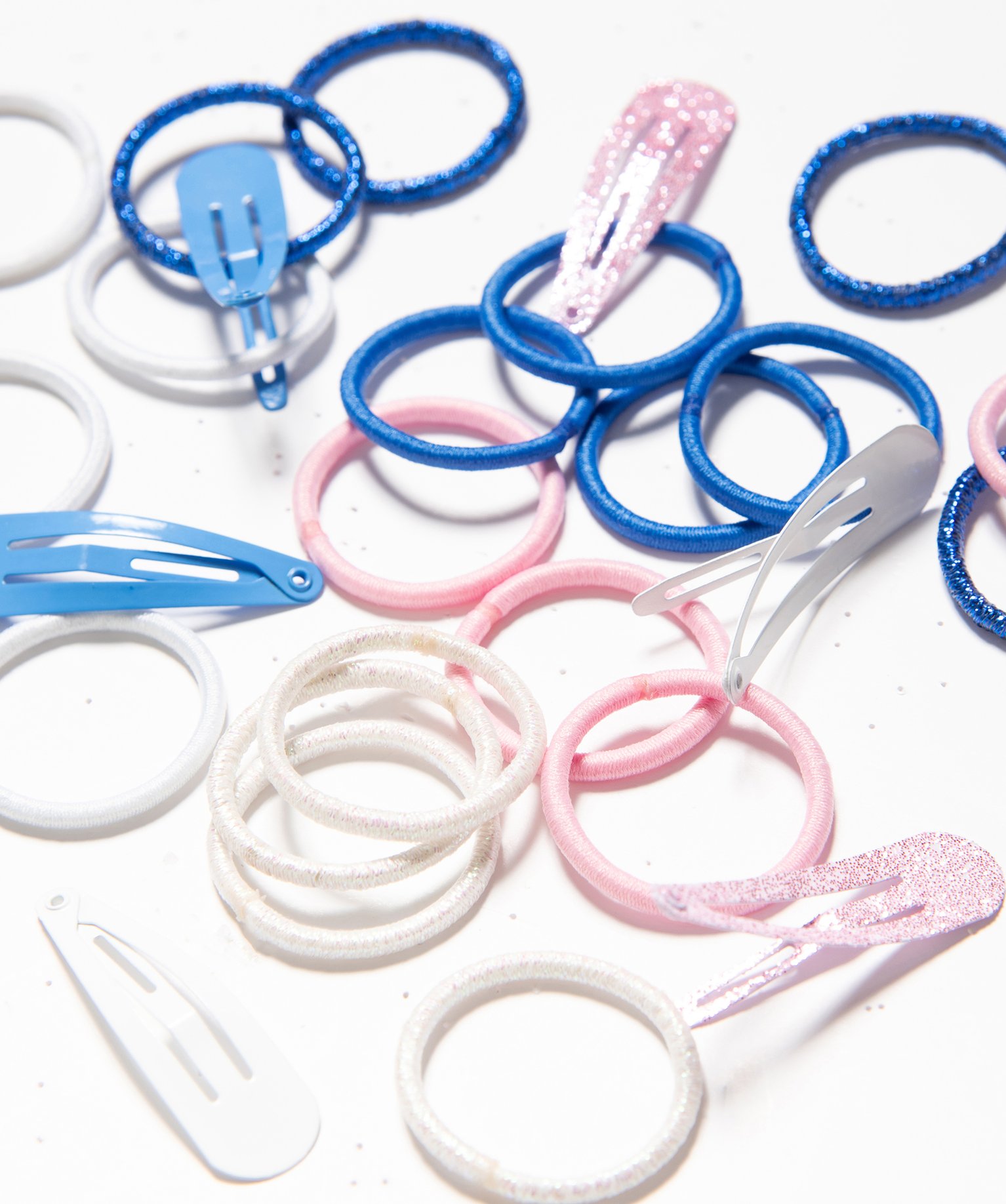 Accessoires cheveux pailletés fille (26 pièces) bleu | GEMO