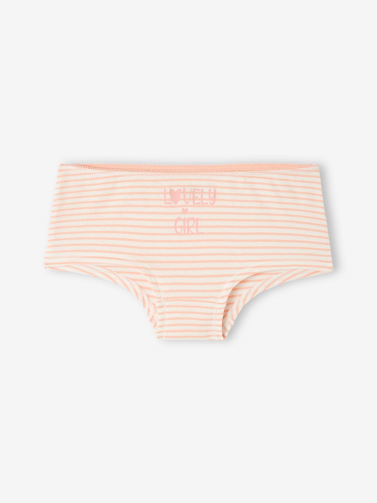 Lot de 4 shorties fille fantaisie BASICS écru