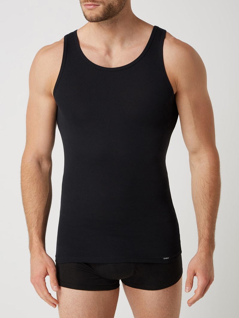 Tanktop aus Baumwolle im 2er-Pack in schwarz