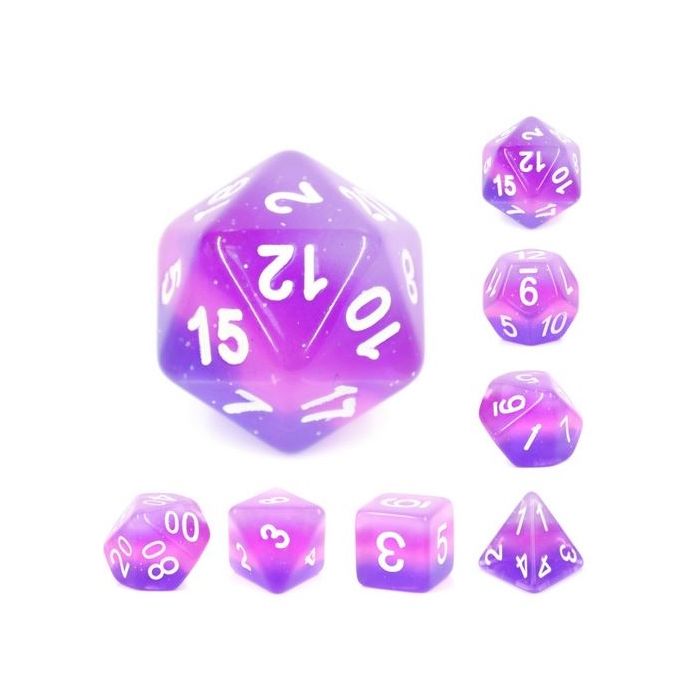 Set Purple transparent layer dice