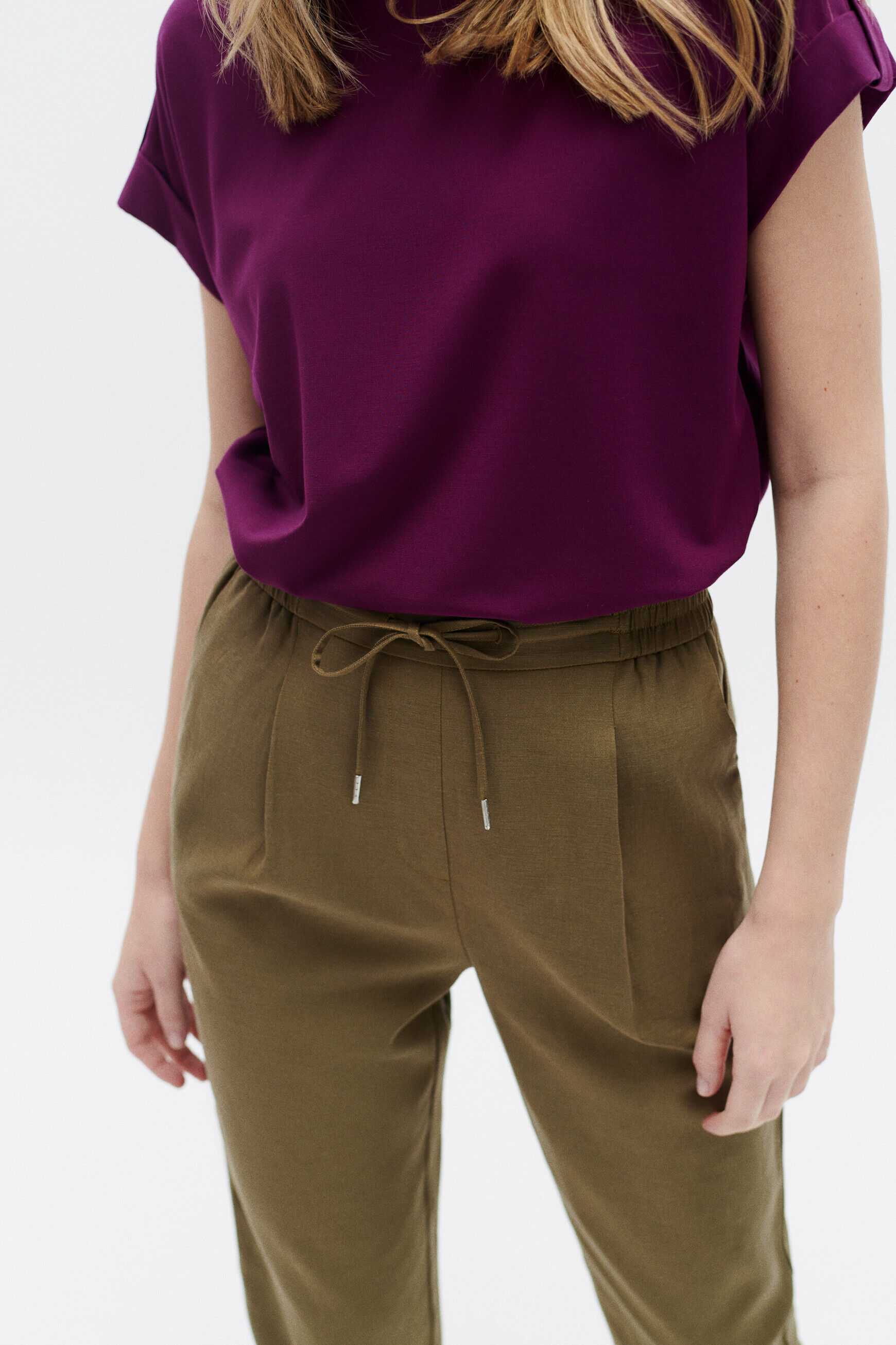 Pantalon peter vert olive femme