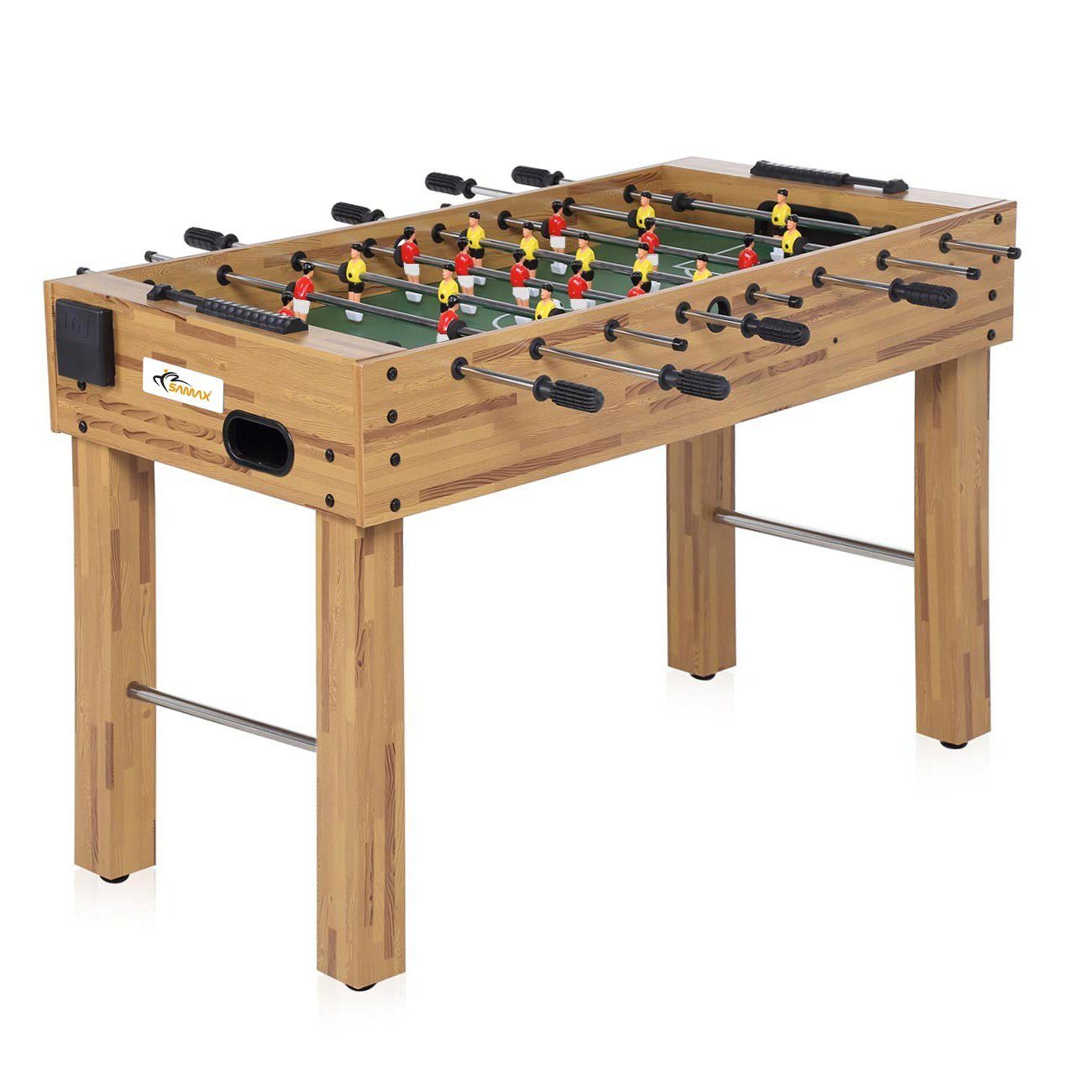 SAMAX Kickertisch Kickertisch / Tischfußball aus Holz mit Getränkehalter