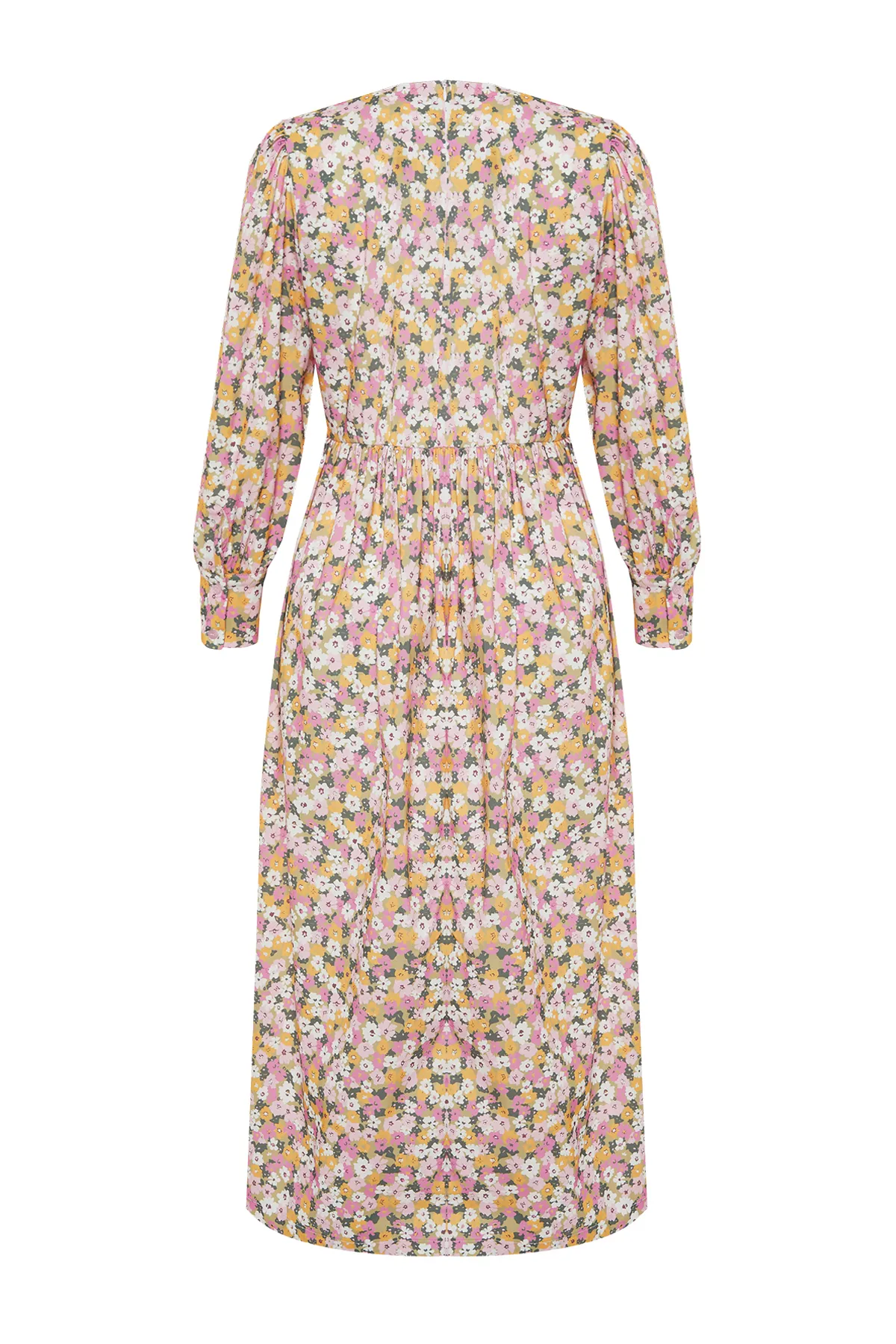 Trendyol Modest  Mehrfarbiges Kleid aus gewebter Baumwolle mit Blumenmuster TCTSS24EB00088