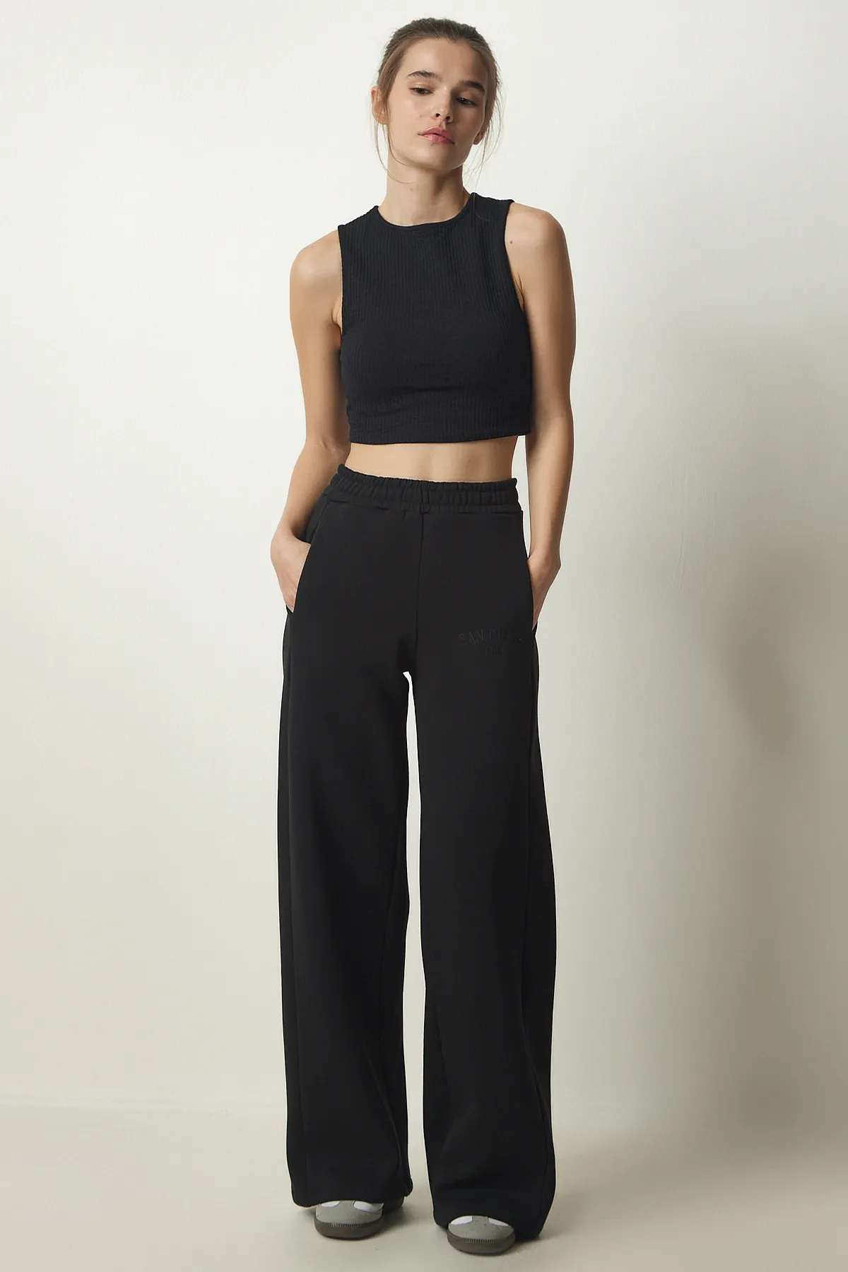 Happiness İstanbul  Jogginghose - Schwarz - Wide Leg