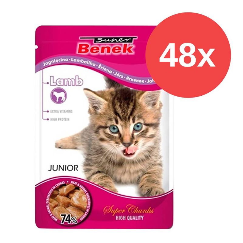 Sparpaket Super Benek Super Chunks Kitten 48 x 100 g | bitiba %