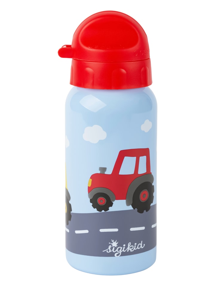 Sigikid Edelstahl Trinkflasche Traktor 400 ml in hellblau/rot günstig kaufen onesize