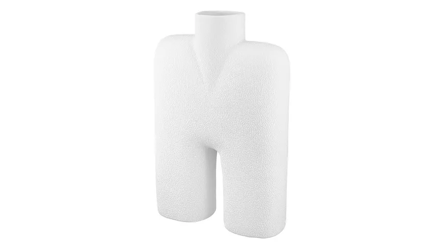 GILDE Keramik breite Vase Blance H=32cm weiß
