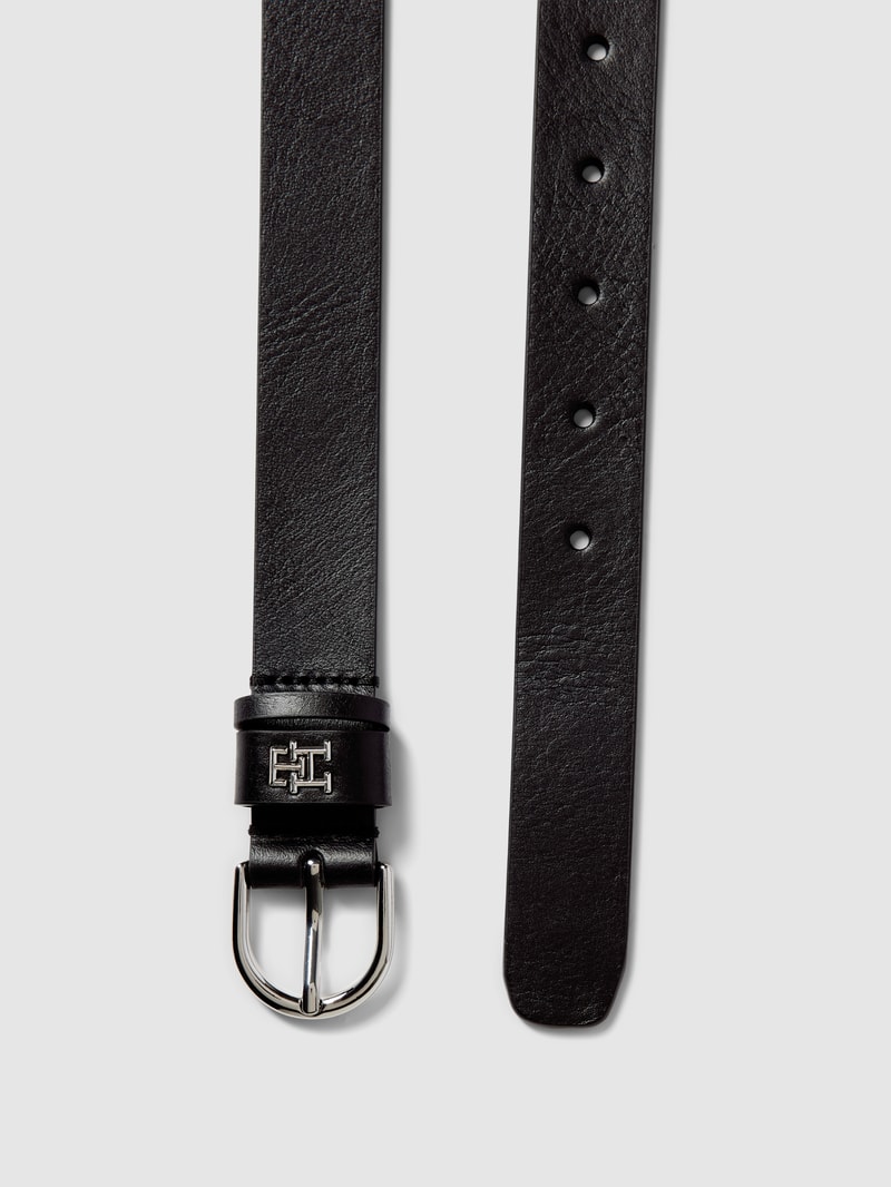 Gürtel mit Label-Applikation in metallic Modell 'TIMELESS' in schwarz