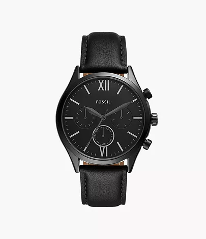 Fossil Outlet Uhr Fenmore Multifunktionswerk Leder schwarz