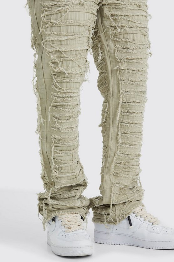 Slim-Fit Schlaghose mit Rissen
