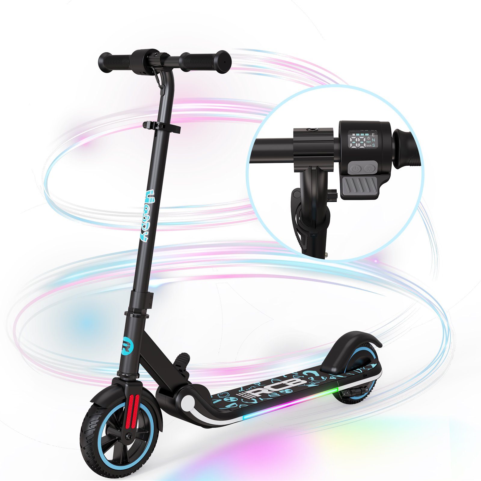 RCB mini scooter, children's scooter, foldable children's scooter 150W 16km/h