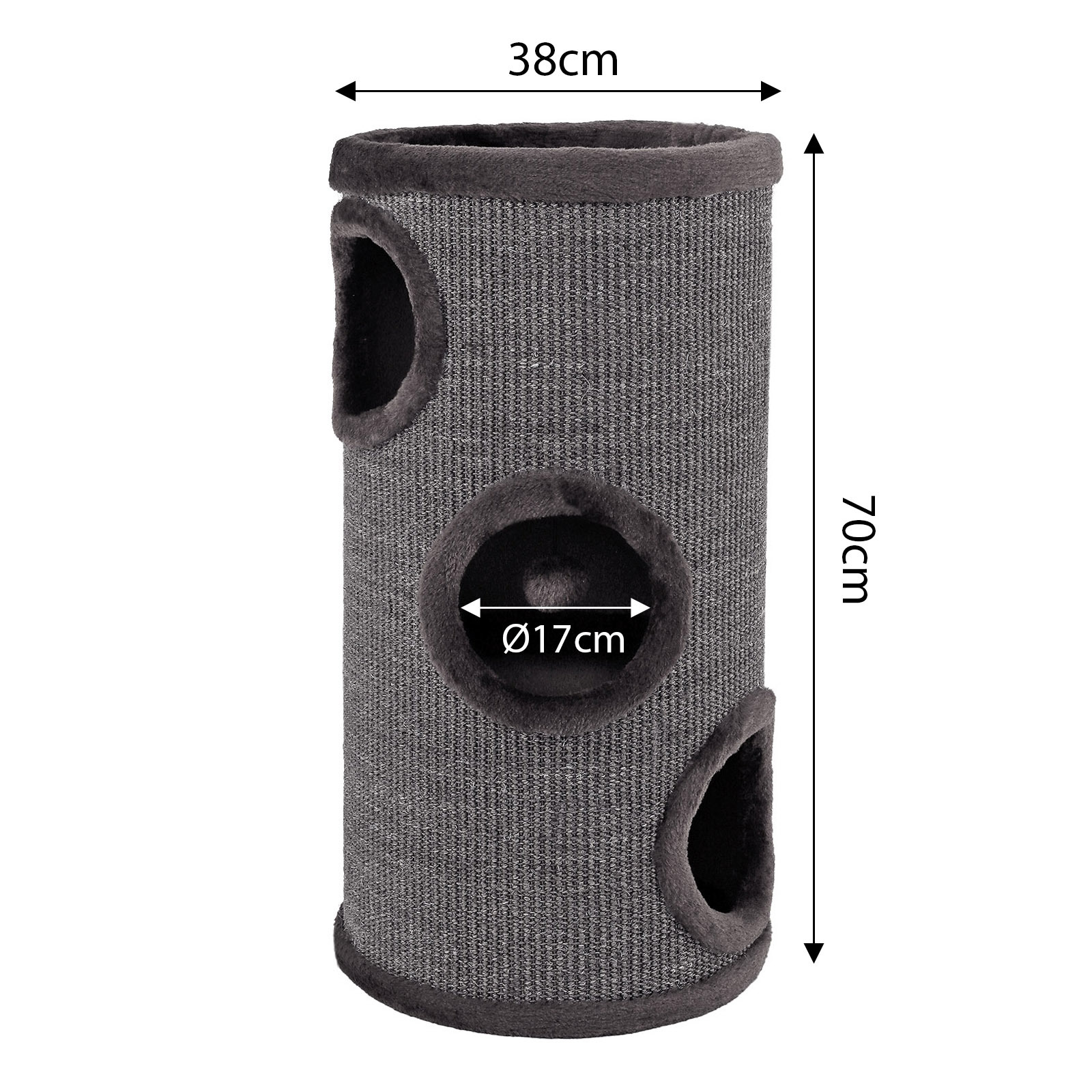 Lionto Kratztonnen Lionto 70cm Kratztonne mit Sisal grau