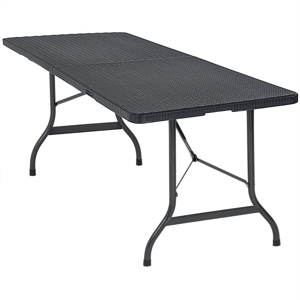 Casaria Klapptisch Malmö (1-St), 180x75 cm Klappbar Rattan Optik Wetterfest Tragegriff Stabil