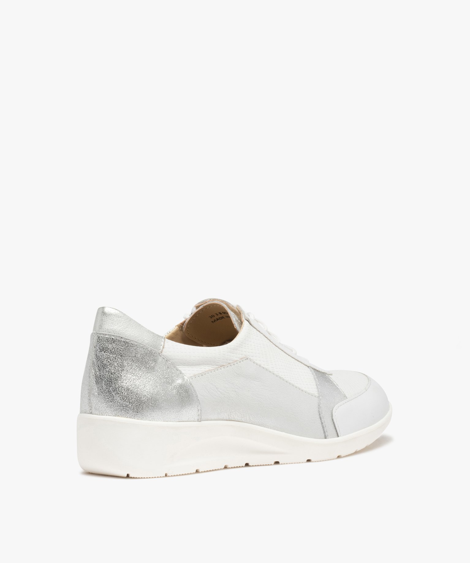 Derbies femme confort style baskets en cuir blanc | GEMO