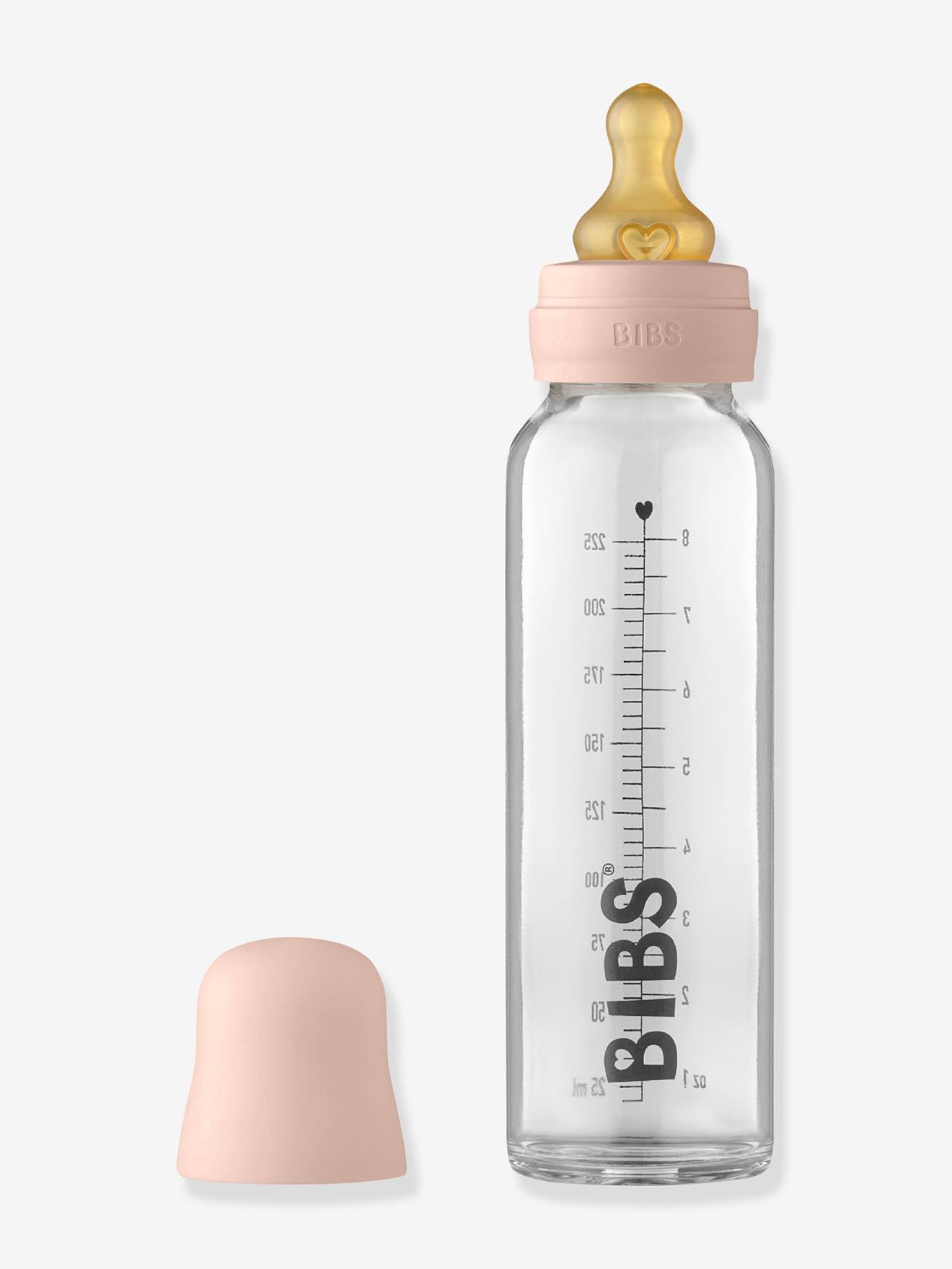 Biberon en verre 225 ml BIBS blanc