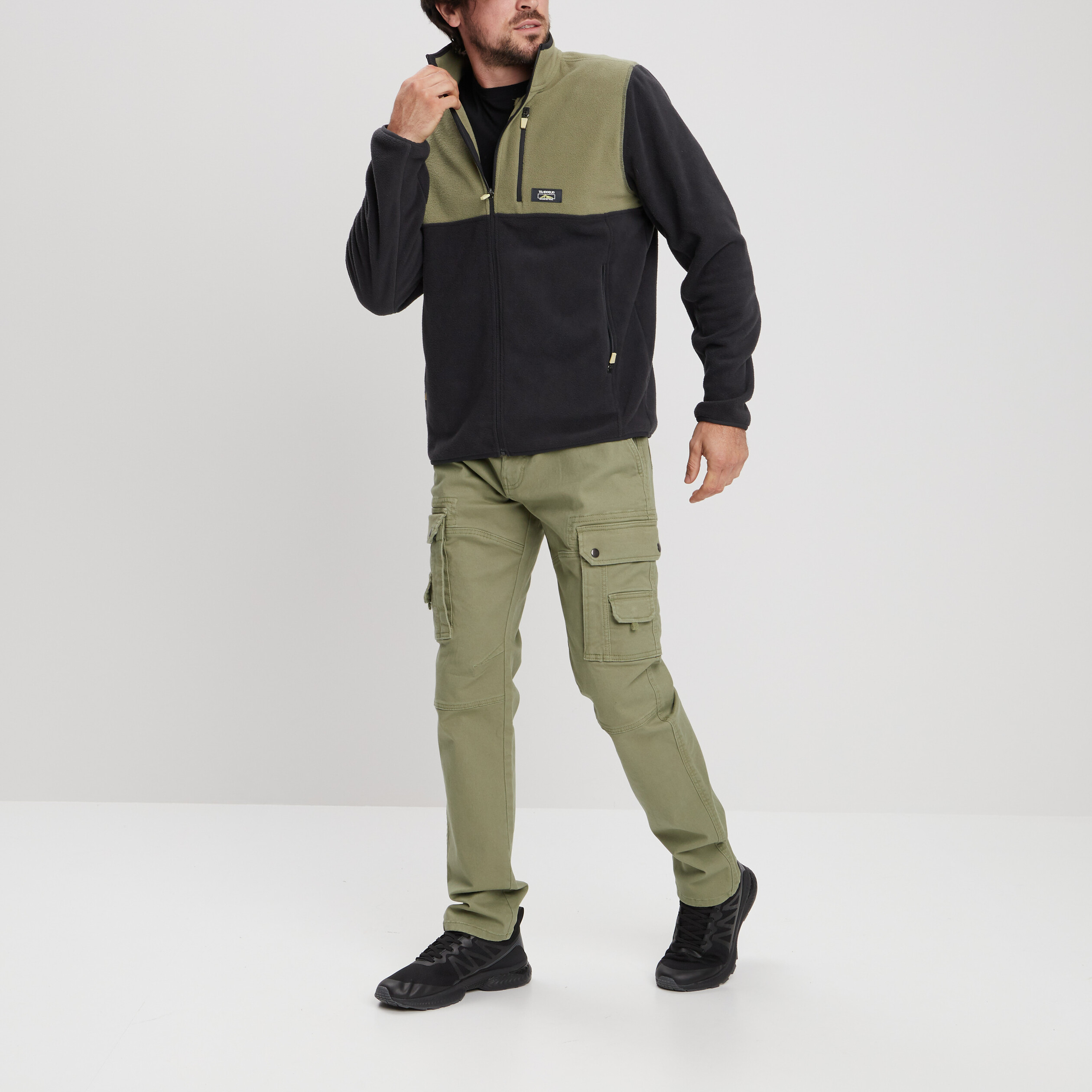 Gilet polaire col montant gris foncé homme | La Halle