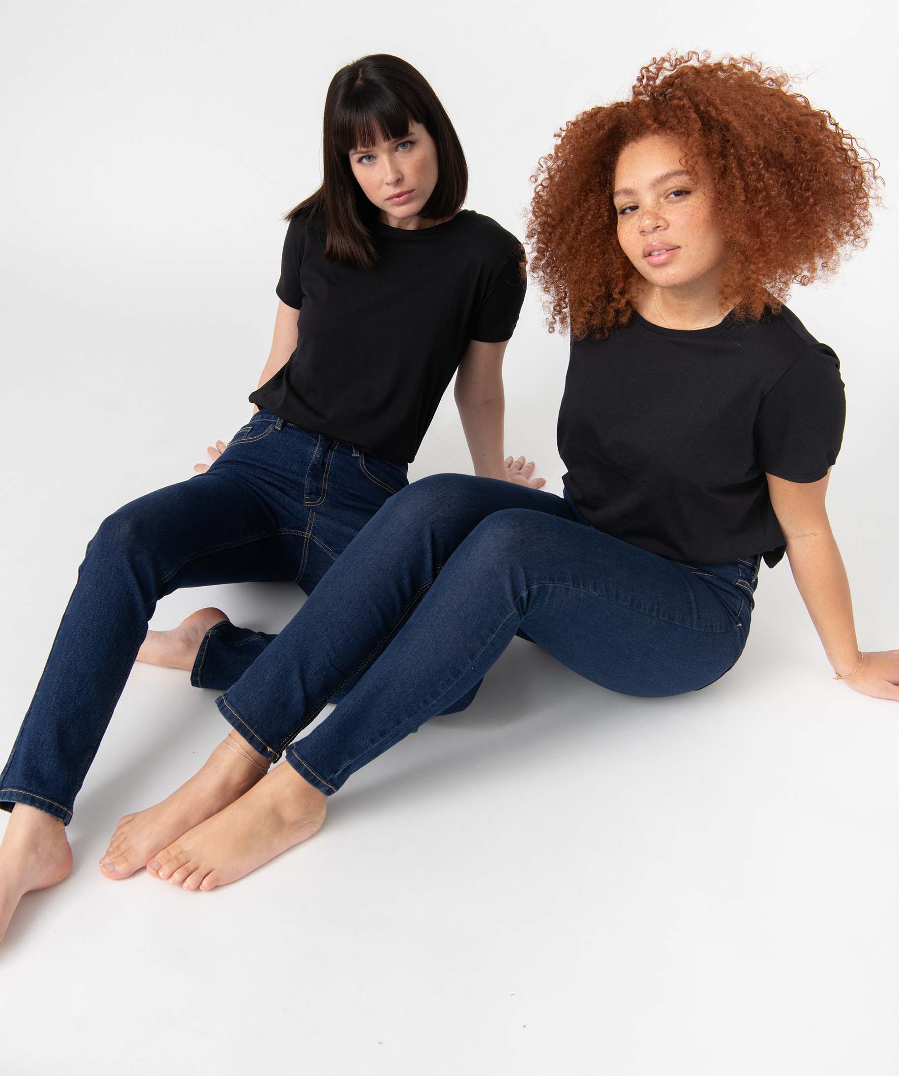 Jean femme coupe Slim taille haute brut | GEMO