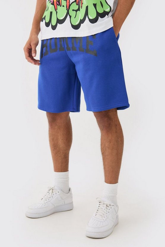 Oversize Shorts mit Homme-Print