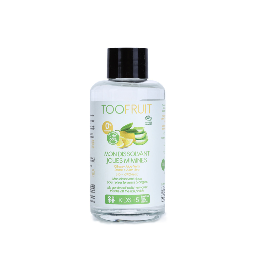 toofruit Jolies Mimines, Dissolvant BIO  Citron - Aloe vera Dissolvant doux sans acetone