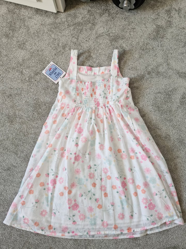 Salt and Pepper Schönes Sommerkleid in Creme mit Blumen günstig kaufen 128