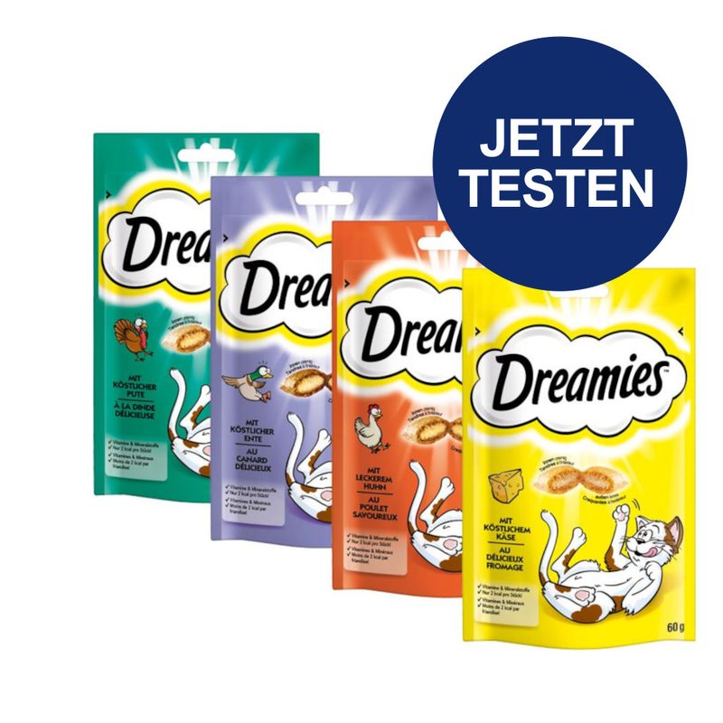 Probierpaket Dreamies Traumland 4 x 60 g zu TOP-Preisen | bitiba