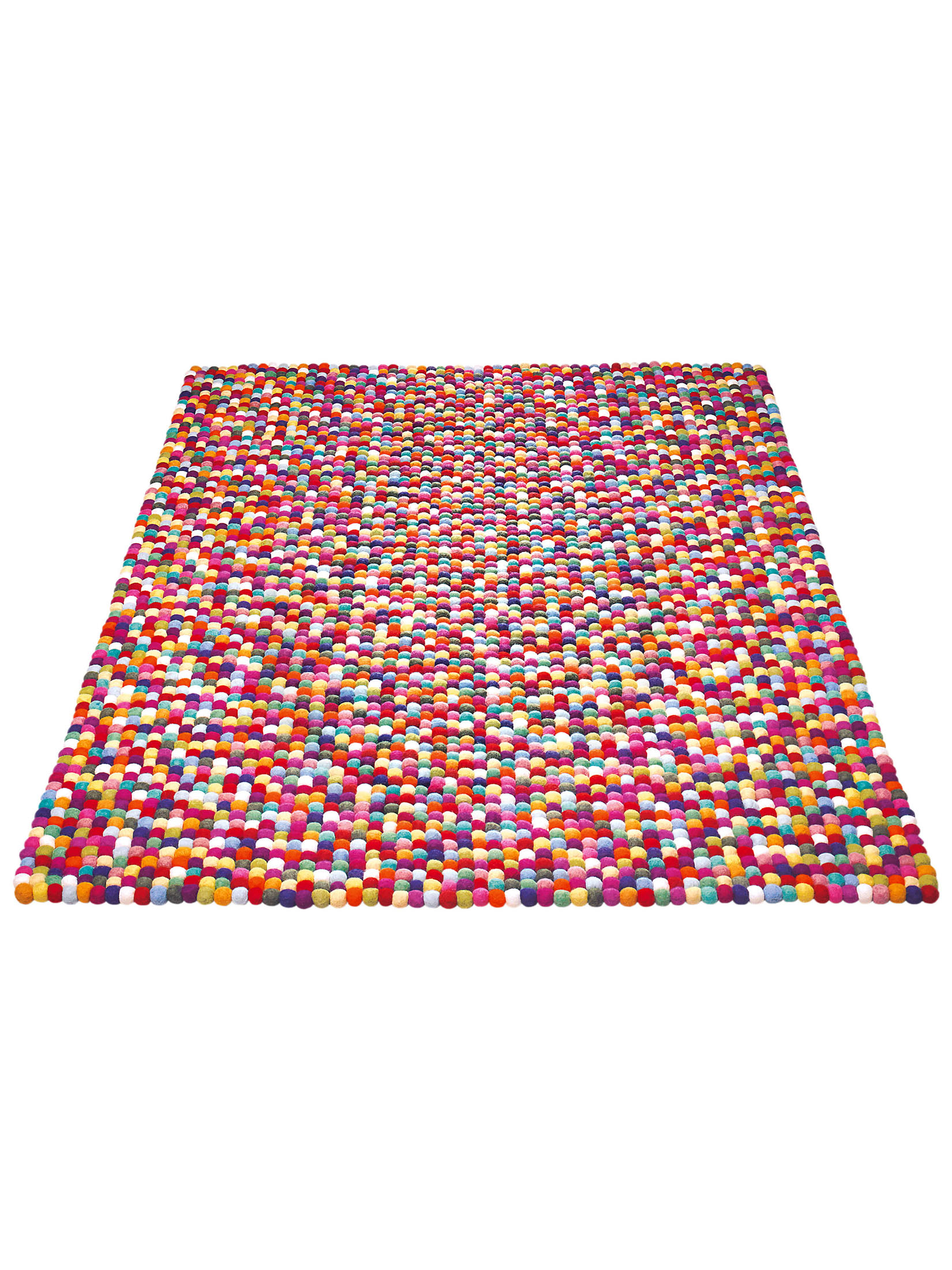 Arica Filzkugel-Teppich, Multicolor